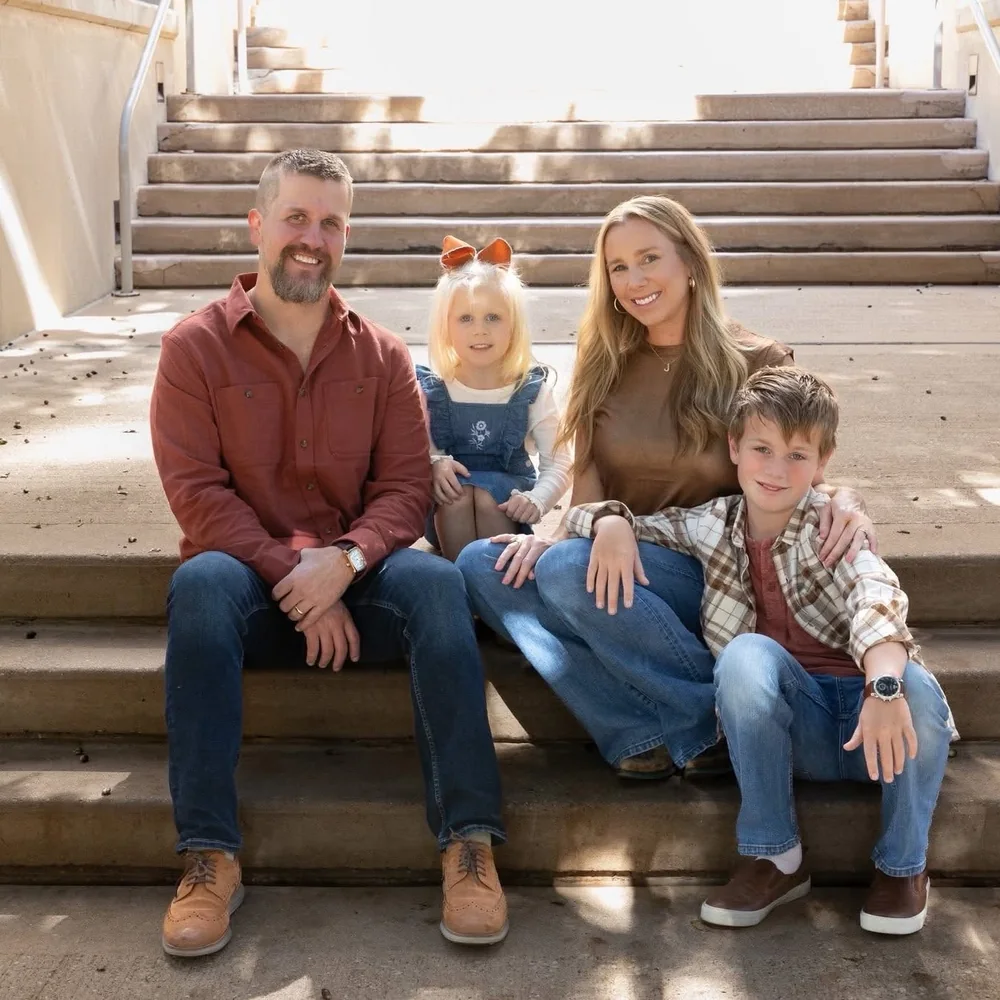 Jonathan Sarver with his wife, son, and daughter in Austin, Texas